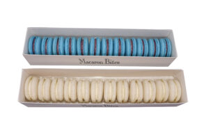 Macaron Bites Blue and White French Macarons, 24 Count