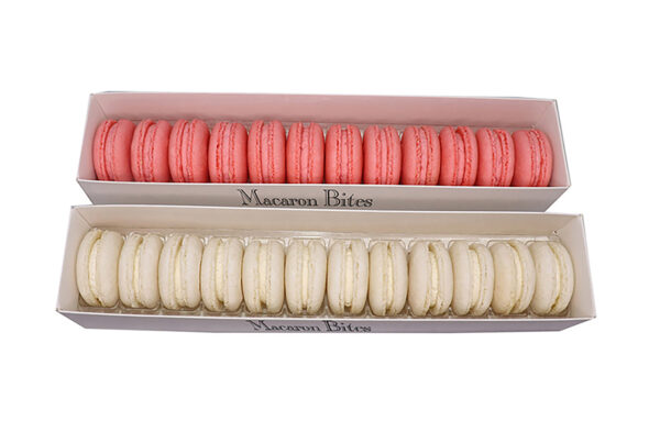 Macaron Bites Pink and White French Macarons, 24 Count
