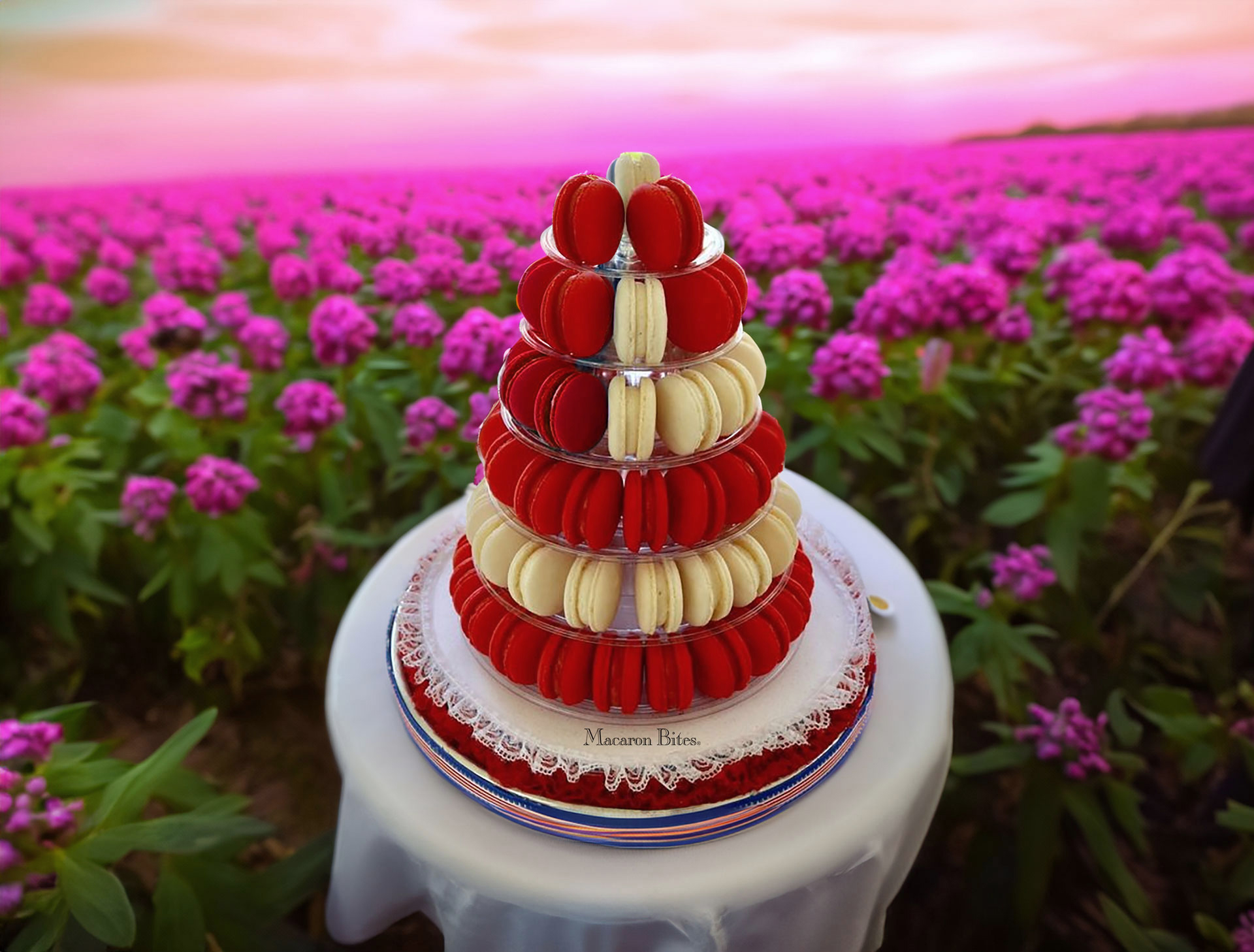 Red Velvet and Vanilla Macaron Cookie Gift Box, 24 Count - Image 3
