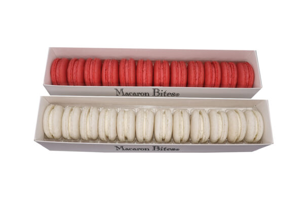 Red Velvet and Vanilla Macaron Cookie Gift Box, 24 Count