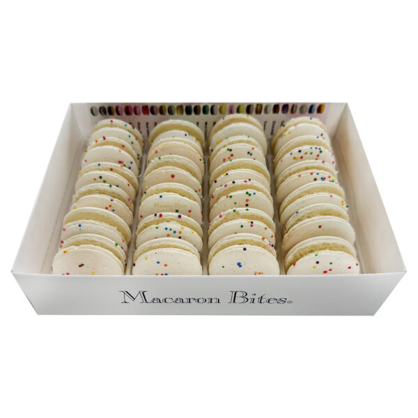 Birthday Cake Macarons – Box of 24 French Macaron Cookies - Image 2